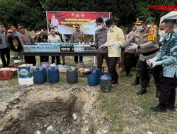 Polres Parigi Moutong Musnahkan Miras Hasil Operasi Pekat
