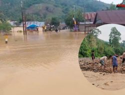 Banjir Empat Desa, dan Longsor Sempat Tutup Jalan Trans Sulawesi Kasimbar